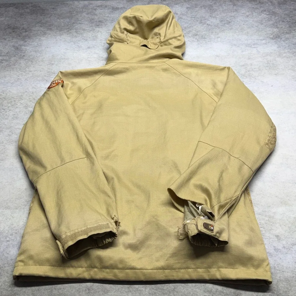 Burton Ronin Snowboard Jacket Mens Medium Tan Y2K Gorpcore Skater Hooded FLAWED*